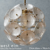 West elm - Glass Disc Round Pendant
