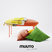 Muuto Oslo Pouf and Soft Grid Pillows