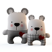 Textile toy bears