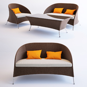 Zamora Outdoor Brown Sofa Set by Renava