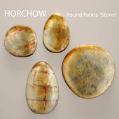 Round Patina stone. Horchow, галька, абстракция, настенный декор, панно, современный, металлический, настенный