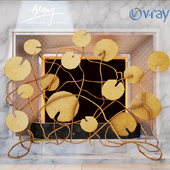 Lily Pad Decorative Fireplace Screen