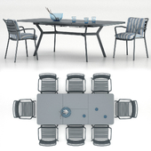 Table Ethimo Ocean rectangular table with a chair Ocean dining chair with accessories