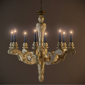 19th C. French Baroque Wood Chandelier Large