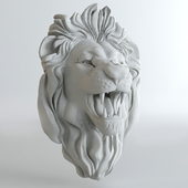 Plaster head of a lion