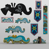 For young fans of dragons set of room decoration