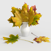 Maple leaves in a vase
