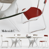 Molteni D.235 Chair and ARC Table