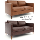West Elm , Hamilton Leather Sofa 56"