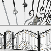 Wrought iron gate and fence section