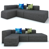 Modern black canvas sofa