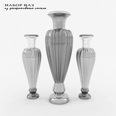 A set of decorative glass vases