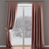 Satin curtains of beads with pickup