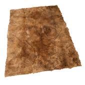 Ковер пушистый коричневый/Soft dark brown baby alpaca fur rug