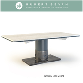 Rupert Bevan, Oak, Leather and Steel Dining Table