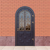 Steel entrance door with wrought reshetkoy_02