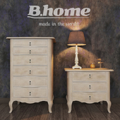 B.Home chest of drawers and bedside table (light, candle)