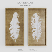 Uttermost White Feathers Gold Shadow Box S2