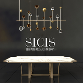 SICIS table and chandelier