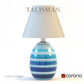 Talisman London, Single Italian Blue and Turquoise Striped Ceramic Lamp 1960