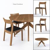 Cross Round Table and profile chair by Matthew Hilton