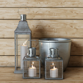 A set of candlesticks, lanterns