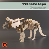 Prefabricated wooden model Triceratops