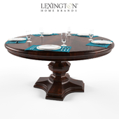MARACAIBO ROUND DINING TABLE by Lexington set for 5 persons