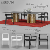 MERIDIANI Gong table, Wilde chair