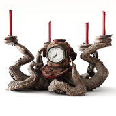 Clock and candlestick Octopus