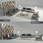 roche bobois illusion sofa set
