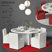 MERIDIANI Gong table, Wess chair, Flos IC S2