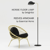 Кресло REEVES ARMCHAIR и торшер HERBIE FLOOR LAMP