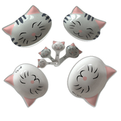 Cat Measuring Cups and Spoons Nested Ceramic