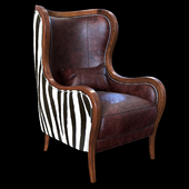 Chocolate Zebra Wing Chair