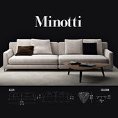 Minotti sofa allen and table sullivan