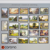 Classic American painting. 2. Collection of 23 paintings. Nature.