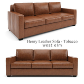 West Elm , Henry Leather Sofa - Tobacco