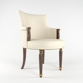 Armchair upholstered in leather ivory