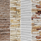 The collection of stone panels 4 pcs. slate, stone, stone wall, wild stone