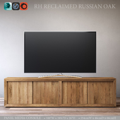 RECLAIMED RUSSIAN OAK PANEL MEDIA CONSOLE