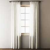 Anthropologie Tie-top Linen Curtains