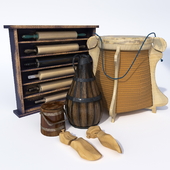 Антикварный деревянный набор / Antique wooden set
