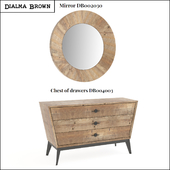 Dialma Brown Mirror DB002030 and Chest of drawers DB004003