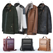 Windbreaker, casual jacket, men&#39;s winter jacket + Bag
