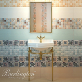 Sink with podstolya Burlington Edwardian B6, A11GOL mirror, faucet Birkenhead, tiles Saloni Calypso