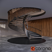 Spiral staircase with installation
