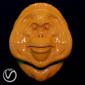 The head of an orangutan