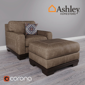 Kylun Saddle Chair and Ottoman by Ashley