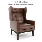 West Elm , James Harrison Wing Chair - Leather
